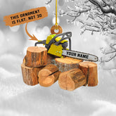 Tinoshop Personalized Arborist Christmas Ornament Tree Decorations 2D Flat, Gifts for Men Him Arboriculturist Tree Woodworking Woodworker Logger Chainsaw Forester Tree Cutter Ornament 2024 (ON52)